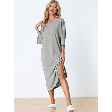 Womens Sleepshirt Nightshirt 3/4 Sleeve Nightgown Sleep Shirt Dress