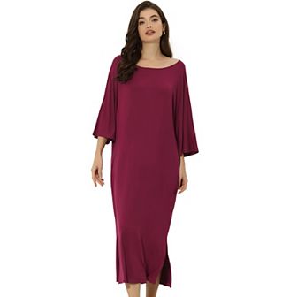 Womens Sleepshirt Nightshirt 3/4 Sleeve Nightgown Sleep Shirt Dress