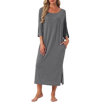 Womens Sleepshirt Nightshirt 3/4 Sleeve Nightgown Sleep Shirt Dress