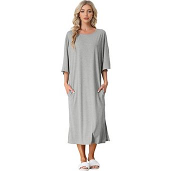 Womens Sleepshirt Nightshirt 3/4 Sleeve Nightgown Sleep Shirt Dress