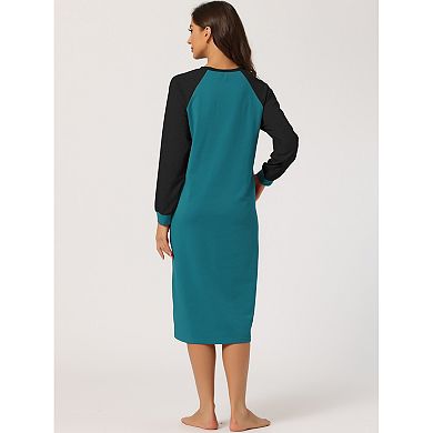 Women's Pajamas Nightshirt Button Up Dress Lounge Nightgown