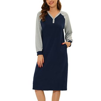 Women's Pajamas Nightshirt Button Up Dress Lounge Nightgown