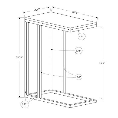 Monarch Contemporary C-Shape Accent End Table