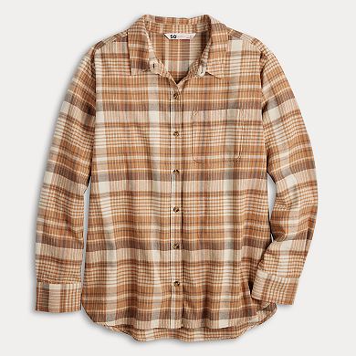 Juniors' SO® Core Flannel Shirt