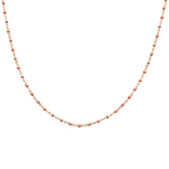18k Gold Over Silver Pantone Enamel Beaded Necklace