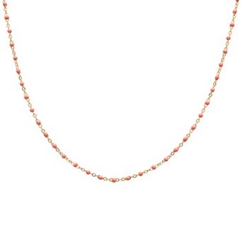 18k Gold Over Silver Pantone Enamel Beaded Necklace