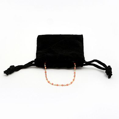 18k Gold Over Silver Pantone Enamel Beaded Necklace