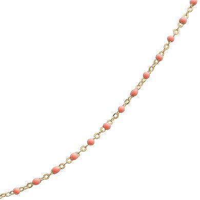 18k Gold Over Silver Pantone Enamel Beaded Necklace