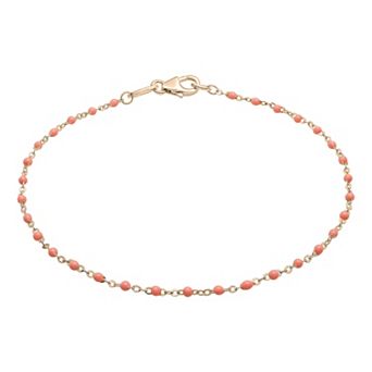 18k Gold Over Silver Pantone Enamel Beaded Bracelet