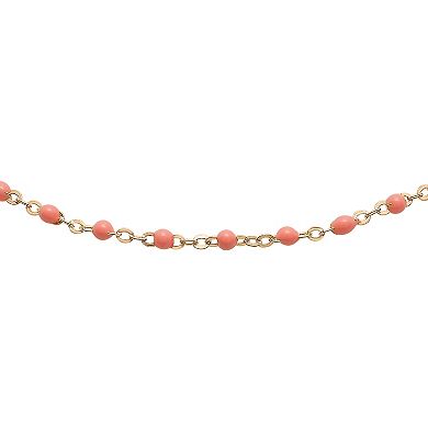 18k Gold Over Silver Pantone Enamel Beaded Bracelet