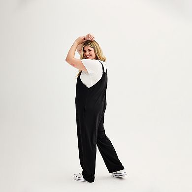 Juniors' Plus Size Live To Be Spoiled Tee and Wide-Leg Jumpsuit Set