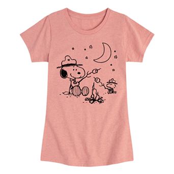 Girls 7-16 Peanuts Snoopy & Woodstock Camping Graphic Tee