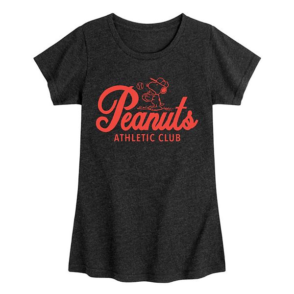 Girls 716 Peanuts Athletic Club Snoopy Baseball Graphic Tee