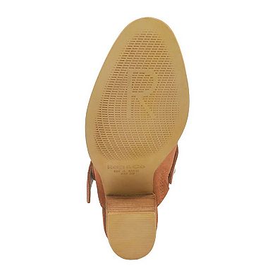 Rag & Co Tarrah Women's Leather Stacked Heel Mules