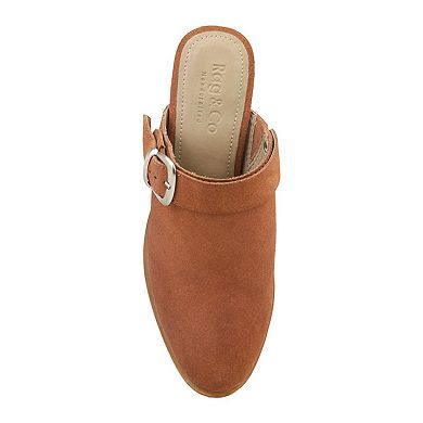 Rag & Co Tarrah Women's Leather Stacked Heel Mules