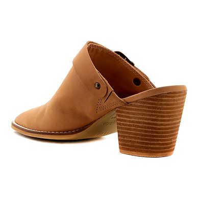 Rag & Co Tarrah Women's Leather Stacked Heel Mules