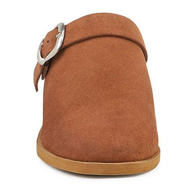 Rag & Co Tarrah Women's Leather Stacked Heel Mules