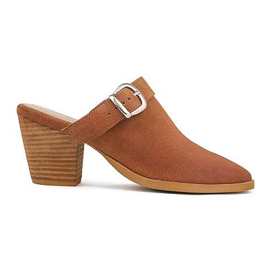 Rag & Co Tarrah Women's Leather Stacked Heel Mules