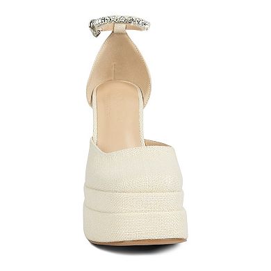 Rag & Co Women's Rhinestone Block Heel Sandals