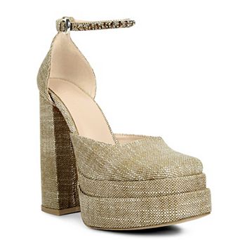 Rag & Co Women's Rhinestone Block Heel Sandals