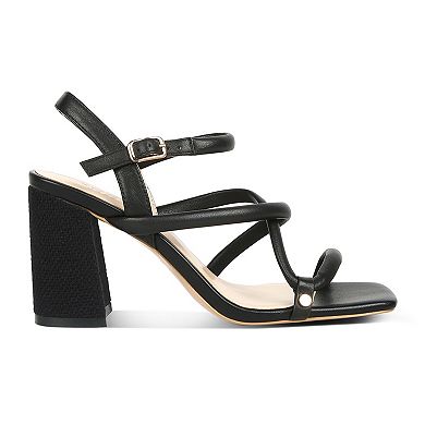 Rag & Co Women's Strappy Block Heel Dress Sandals