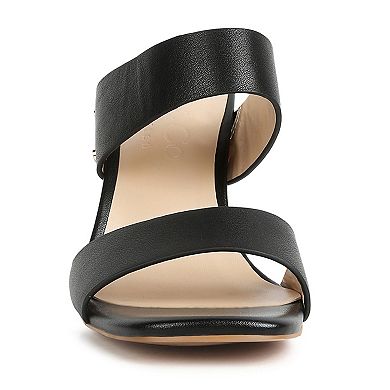 Rag & Co Alodia Women's Slim Block Heel Leather Sandals