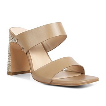 Rag & Co Alodia Women's Slim Block Heel Leather Sandals