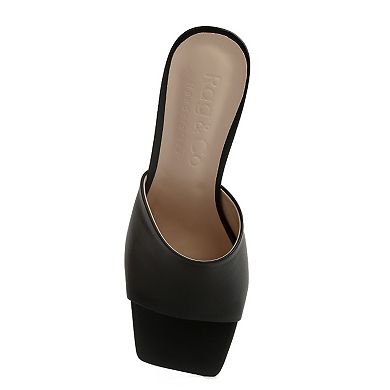 Rag & Co Women's Block Heel Leather Sandals