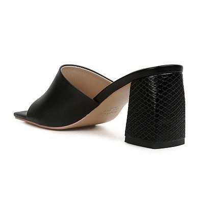 Rag & Co Women's Block Heel Leather Sandals