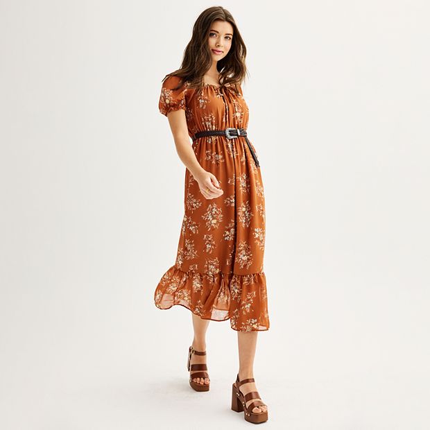 sachin and babi light blue dress Maison Tara Plus Size Floral Print Chiffon Maxi Dress main image 0