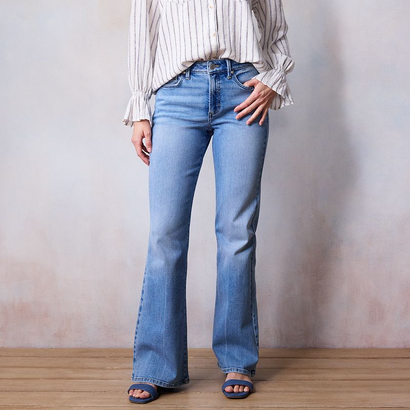Petite LC Lauren Conrad Super High-Rise Flare Jeans, Women's,