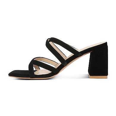 Rag & Co Valentina Women's Suede Strappy Block Heel Sandals