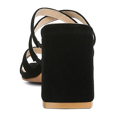 Rag & Co Valentina Women's Suede Strappy Block Heel Sandals