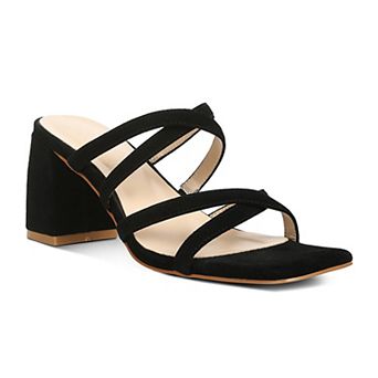 Rag & Co Valentina Women's Suede Strappy Block Heel Sandals