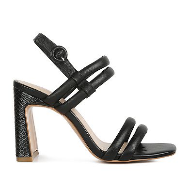 Rag & Co Avianna Women's Slim Block Heel Leather Sandals