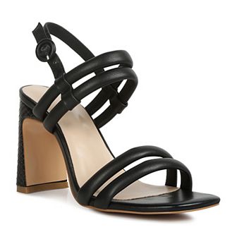 Rag & Co Avianna Women's Slim Block Heel Leather Sandals