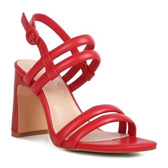 Rag & Co Avianna Women's Slim Block Heel Leather Sandals