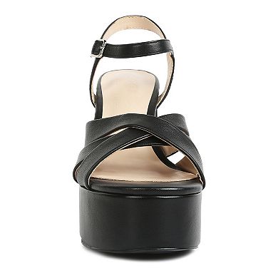 Rag & Co De-Vil Women's Leather Block Heel Dress Sandals