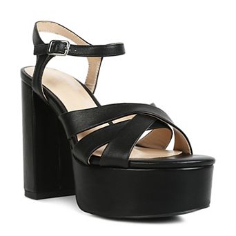 Rag & Co De-Vil Women's Leather Block Heel Dress Sandals