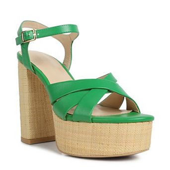 Rag & Co De-Vil Women's Leather Block Heel Dress Sandals