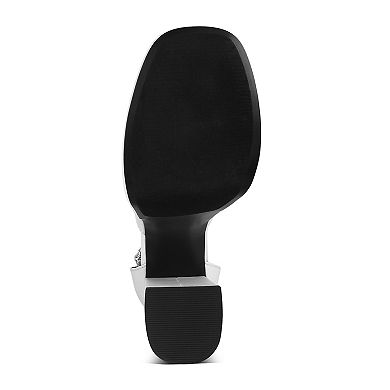 Rag & Co Martini Women's Sky High Rhinestone Platform Sandals