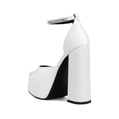 Rag & Co Martini Women's Sky High Rhinestone Platform Sandals