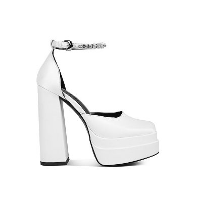 Rag & Co Martini Women's Sky High Rhinestone Platform Sandals