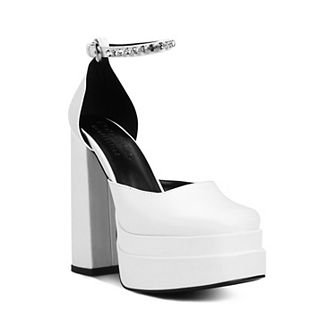 Rag & Co Martini Women's Sky High Rhinestone Platform Sandals