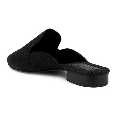Rag & Co Calico Women's Block Heeled Canvas Mules