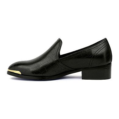 Rag & Co LILLIAM Metal Highlight Women's Leather Loafers