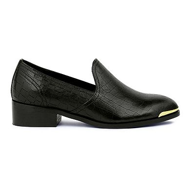 Rag & Co LILLIAM Metal Highlight Women's Leather Loafers