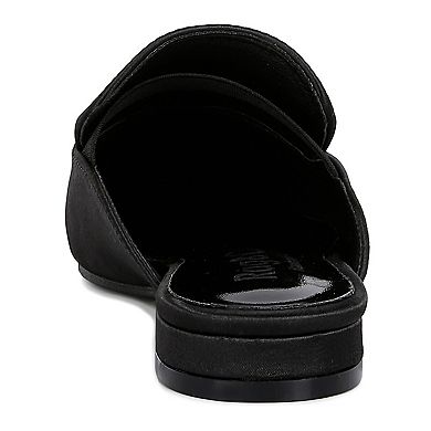 Women's Rag & Co PERRINE Diamante Jewel Women's Satin Mules