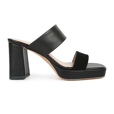 Rag & Co Eddlia Women's Suede Slip-On Platform Sandals
