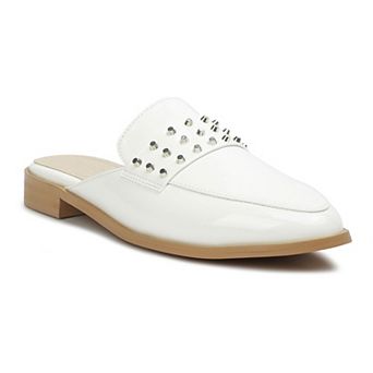 Women's Rag & Co YASHTA Patent Studded Women's Flat Mules